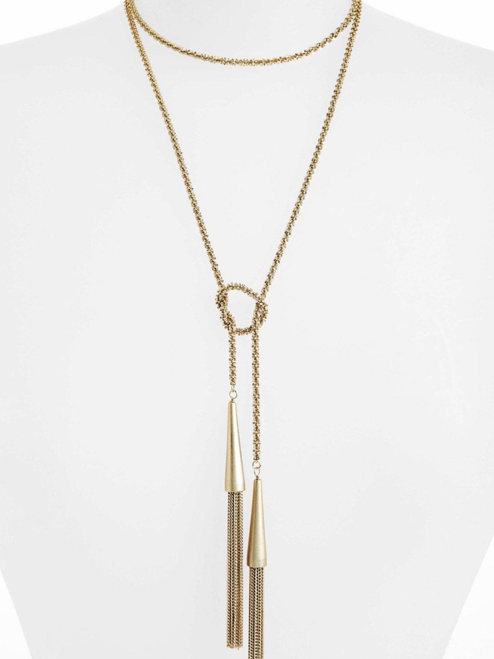 Kendra Scott Jackie Gold Tassel Lariat Necklace 42” Long Statement